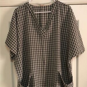 Plaid V-Neck Women's Top